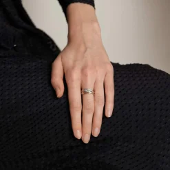 Bague 4 liens croisés Diamants