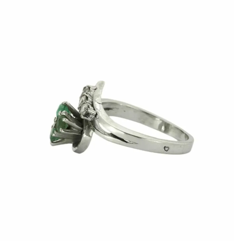 BAGUE " NOY" EMERAUDES DIAMANTS