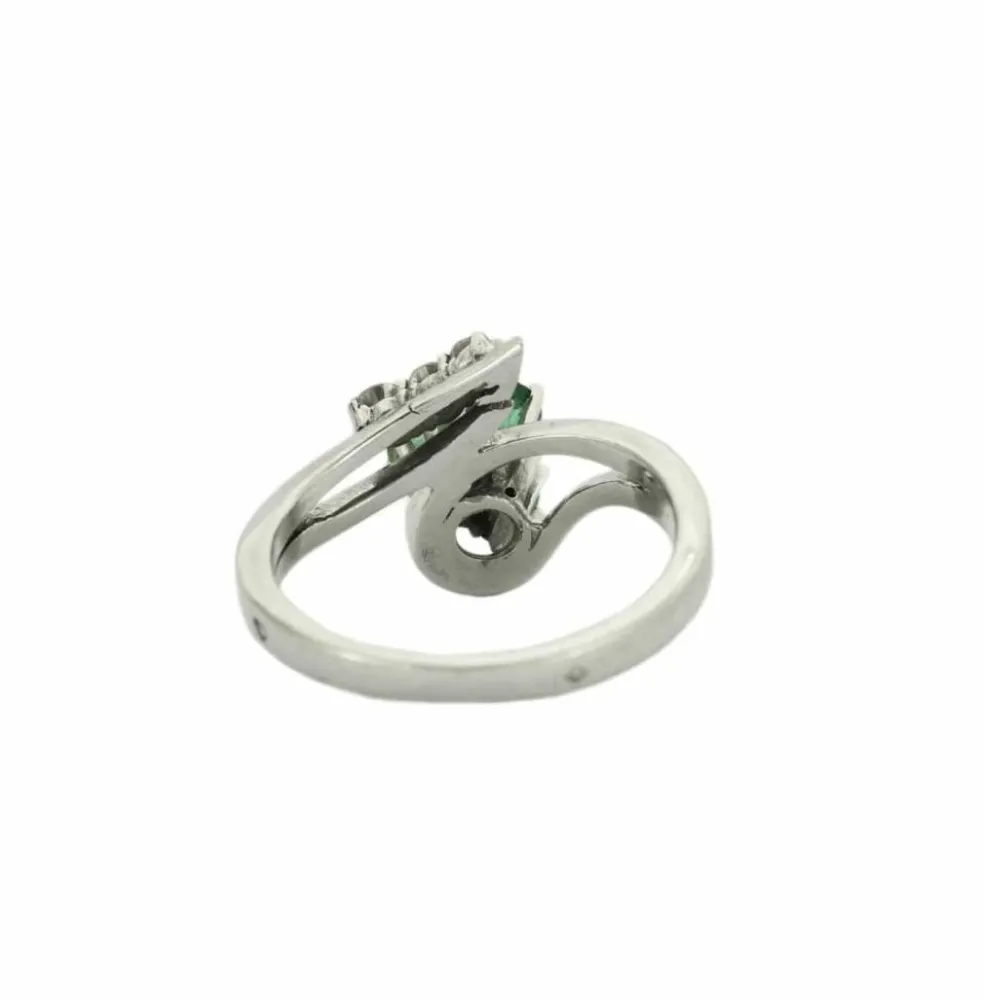 BAGUE " NOY" EMERAUDES DIAMANTS