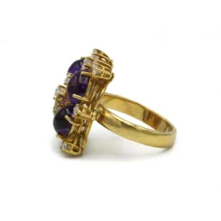 Bague - Or, améthystes et diamants