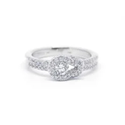 Bague - or blanc diamants