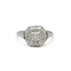 Bague - Or blanc, Platine & Diamants