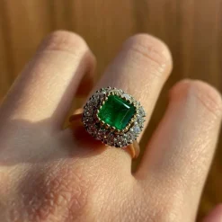 Bague - Or, Diamants & Emeraude