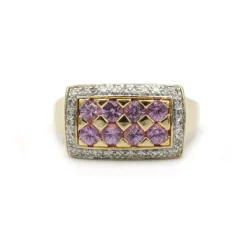 Bague - Or, Diamants & Saphirs roses