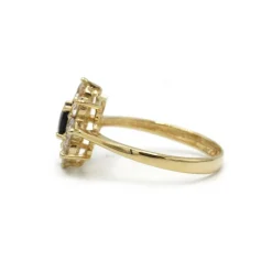 Bague - Or, Diamants & Saphir