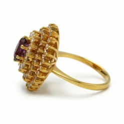 Bague - Or, Diamants & Saphir rose