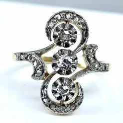 Bague or diamants vers 1900