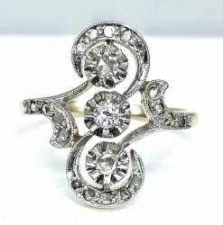 Bague or diamants vers 1900