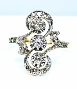 Bague or diamants vers 1900