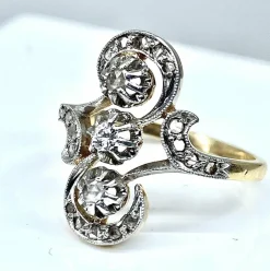 Bague or diamants vers 1900
