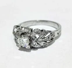 Bague 1930 Or gris Diamants