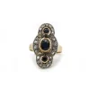 Bague - Or jaune, argent, saphirs et diamants