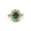 Bague - Or jaune diamants et émeraude