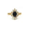 Bague - Or jaune, Diamants & Saphir