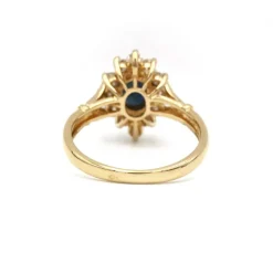 Bague - Or jaune, Diamants & Saphir