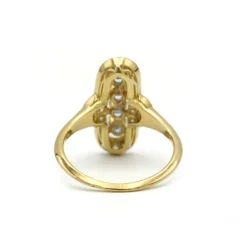 Bague - Or jaune diamants et saphirs