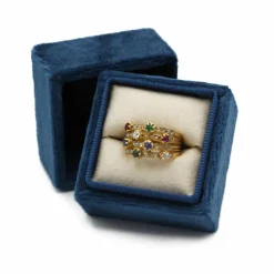 Bague - Or jaune, diamants, saphirs, rubis, émeraudes