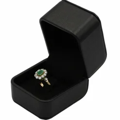 Bague - Or jaune diamants et émeraude