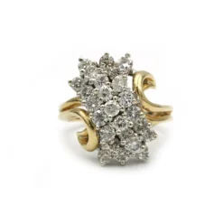 Bague - Or jaune et blanc et diamants
