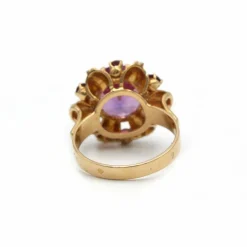 Bague - Or jaune et blanc et améthystes