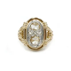 Bague - Or jaune et diamants rose cut