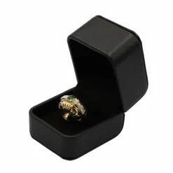Bague - Or jaune émeraude et diamants