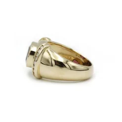 Bague - Or jaune rhodolite diamants