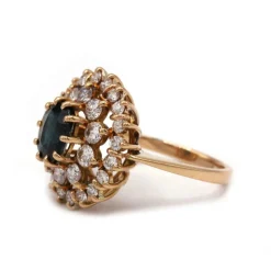 Bague - Or jaune saphir et diamants