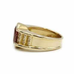 Bague - Or jaune tourmaline et diamants