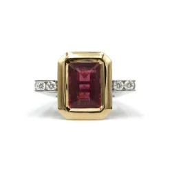 Bague - Or, Rubellite & Diamants