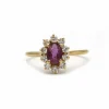 Bague - Or, saphir rose et diamants