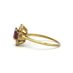 Bague - Or, saphir rose et diamants