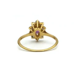 Bague - Or, saphir rose et diamants