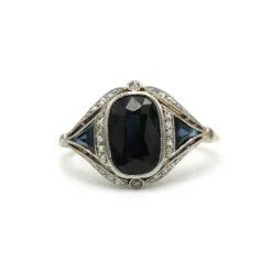 Bague - Or, saphirs et diamants