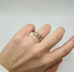 Bague 3 ors & diamants anciens