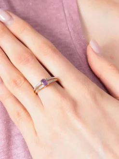 Bague 2 Ors Améthyste