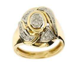 Bague 2 ors diamants