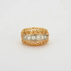 Bague 2 ors, diamants