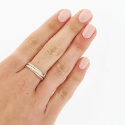 Bague 3 Ors Diamants