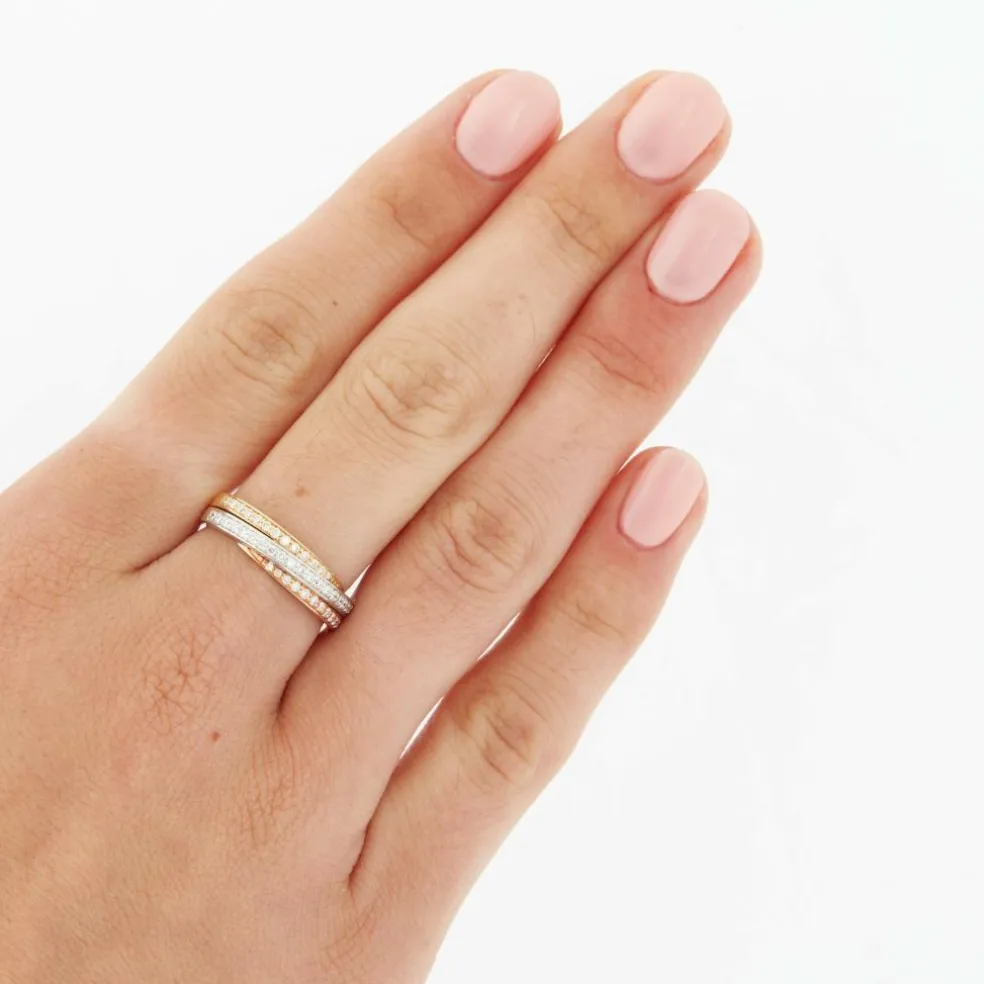 Bague 3 Ors Diamants