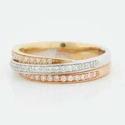 Bague 3 Ors Diamants