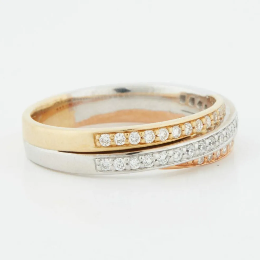 Bague 3 Ors Diamants