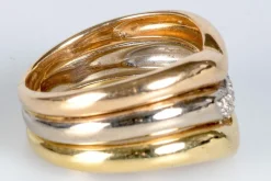 Bague 3 Ors Diamants