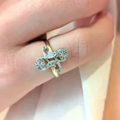 Bague 2 ors et diamants