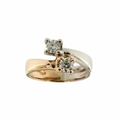 Bague 2 ors et diamants