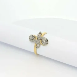 Bague 2 ors et diamants