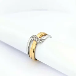 Bague 2 ors et diamants