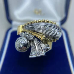 Bague 2 ors et diamants