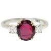 Bague 2 ors rubis naturel certifié et diamants