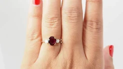 Bague 2 ors rubis naturel certifié et diamants